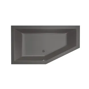 Xenz Society 160 Built-in bath acrylic with bath legs - overflow hole - without drain - corner bath left - 160x90 cm - Anthracite matt