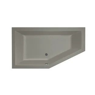 Xenz Society 160 Built-in bath acrylic with bath legs - overflow hole - without drain - corner bath left - 160x90 cm - Cement matt