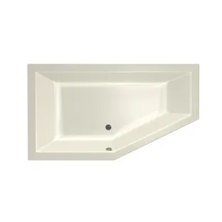 Xenz Society 160 Built-in bath acrylic with bath legs - overflow hole - without drain - corner bath left - 160x90 cm - Pergamon