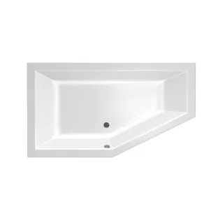 Xenz Society 160 Built-in bath acrylic with bath legs - overflow hole - without drain - corner bath left - 160x90 cm - White