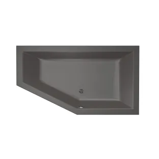 Xenz Society 160 Built-in bath acrylic with bath legs - overflow hole - without drain - corner bath right - 160x90 cm - Anthracite matt