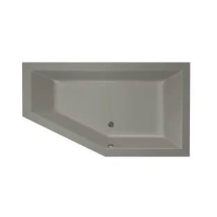 Xenz Society 160 Built-in bath acrylic with bath legs - overflow hole - without drain - corner bath right - 160x90 cm - Cement matt