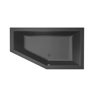 Xenz Society 160 Built-in bath acrylic with bath legs - overflow hole - without drain - corner bath right - 160x90 cm - Ebony (black matt)