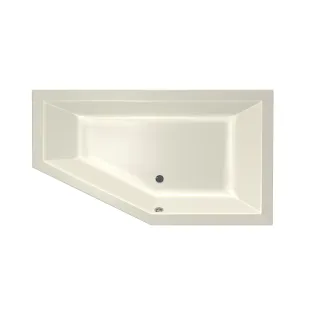 Xenz Society 160 Built-in bath acrylic with bath legs - overflow hole - without drain - corner bath right - 160x90 cm - Pergamon