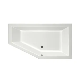 Xenz Society 160 Built-in bath acrylic with bath legs - overflow hole - without drain - corner bath right - 160x90 cm - White matt