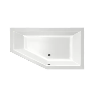 Xenz Society 160 Built-in bath acrylic with bath legs - overflow hole - without drain - corner bath right - 160x90 cm - White