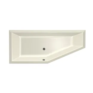 Xenz Society Compact Built-in bath acrylic with bath legs - overflow hole - without drain - corner bath left - 170x75 cm - Pergamon