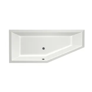 Xenz Society Compact Built-in bath acrylic with bath legs - overflow hole - without drain - corner bath left - 170x75 cm - White matt