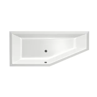 Xenz Society Compact Built-in bath acrylic with bath legs - overflow hole - without drain - corner bath left - 170x75 cm - White