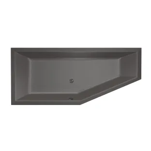 Xenz Society Compact Built-in bath acrylic with bath legs - overflow hole - without drain - corner bath left - 180x80 cm - Anthracite matt