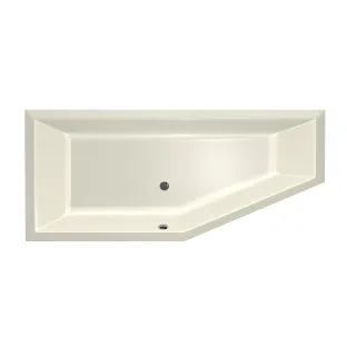 Xenz Society Compact Built-in bath acrylic with bath legs - overflow hole - without drain - corner bath left - 180x80 cm - Pergamon