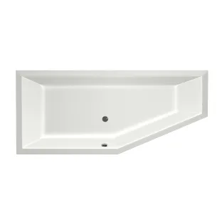 Xenz Society Compact Built-in bath acrylic with bath legs - overflow hole - without drain - corner bath left - 180x80 cm - White matt