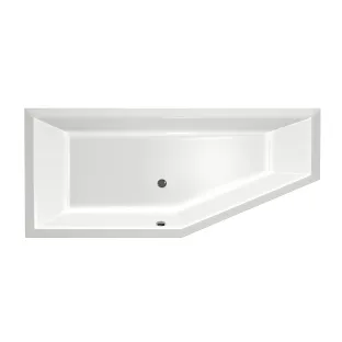 Xenz Society Compact Built-in bath acrylic with bath legs - overflow hole - without drain - corner bath left - 180x80 cm - White