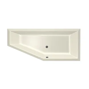 Xenz Society Compact Built-in bath acrylic with bath legs - overflow hole - without drain - corner bath right - 170x75 cm - Pergamon