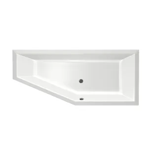 Xenz Society Compact Built-in bath acrylic with bath legs - overflow hole - without drain - corner bath right - 170x75 cm - White