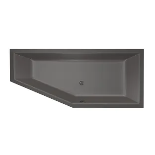 Xenz Society Compact Built-in bath acrylic with bath legs - overflow hole - without drain - corner bath right - 180x80 cm - Anthracite matt