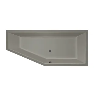 Xenz Society Compact Built-in bath acrylic with bath legs - overflow hole - without drain - corner bath right - 180x80 cm - Cement matt