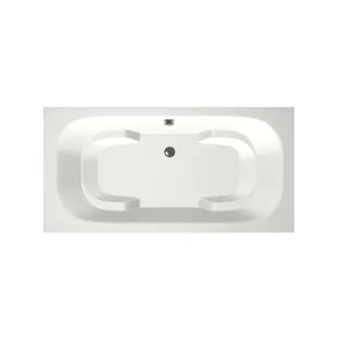 Xenz Tanga Built-in bath acrylic with bath legs - overflow hole - without drain - duo bath - 180x90 cm - White matt