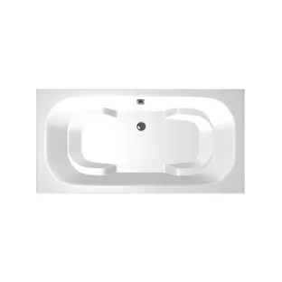 Xenz Tanga Built-in bath acrylic with bath legs - overflow hole - without drain - duo bath - 180x90 cm - White