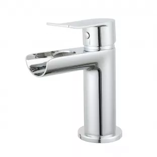 YDAY - Oscar - Low washbasin tap with lever - waterfall chrome