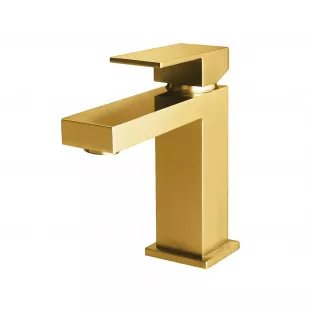 YDAY - Oscar - Square washbasin tap with lever - brushed gold