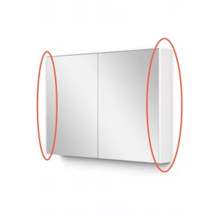 Side panels for mirror cabinet - Set of 2 panels - 1.6x14x60 cm - High-gloss white