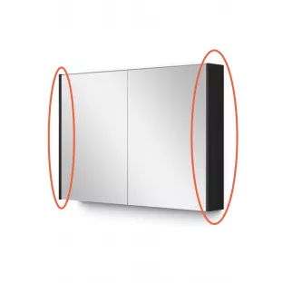 Side panels for mirror cabinet - Set of 2 panels - 1.6x14x60 cm - Matt black