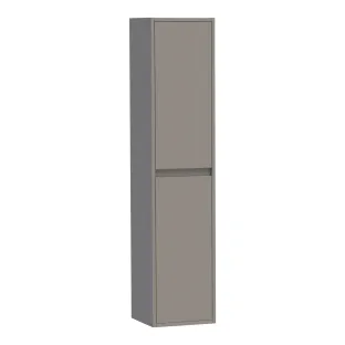 Brauer Adore hoge kast - 160x35x35 cm - 2 deuren links- of rechtsdraaiend - greeploos - MDF gelakt - Taupe
