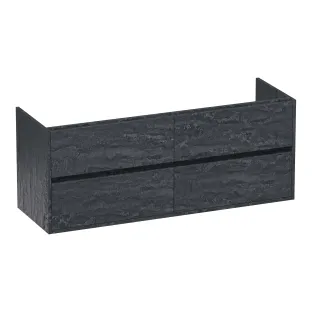 Brauer Adore wastafelonderkast - 140x46x55 cm - 4 laden greeploos - softclose - 2 sifonuitsparingen - MFC - Damascus