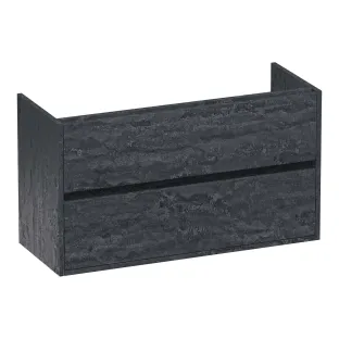Brauer Adore wastafelonderkast ondiep - 100x39x55 cm - 2 laden greeploos - softclose - 1 sifonuitsparing - MFC - Damascus
