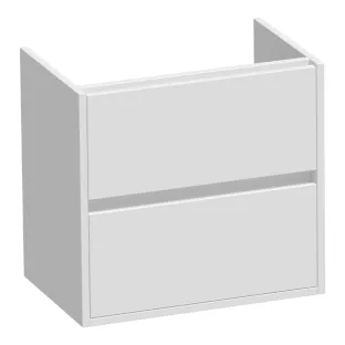 Brauer Adore wastafelonderkast ondiep - 60x39x55 cm - 2 laden greeploos - softclose - 1 sifonuitsparing - MDF gelakt - Mat Wit