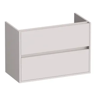Brauer Adore wastafelonderkast ondiep - 80x39x55 cm - 2 laden greeploos - softclose - 1 sifonuitsparing - MDF gelakt - Mat Zand
