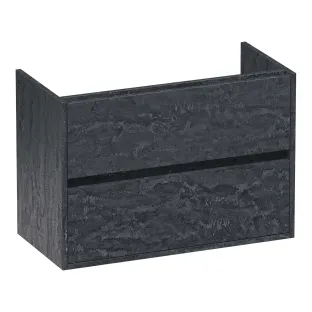 Brauer Adore wastafelonderkast ondiep - 80x39x55 cm - 2 laden greeploos - softclose - 1 sifonuitsparing - MFC - Damascus