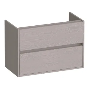 Brauer Adore wastafelonderkast ondiep - 80x39x55 cm - 2 laden greeploos - softclose - 1 sifonuitsparing - MFC - Timber Greige