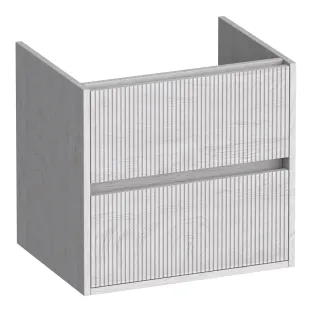 Brauer Adore Wavy wastafelonderkast - 60x46x55 cm - 2 laden greeploos - softclose - 1 sifonuitsparing - MFC - Forest Seashell