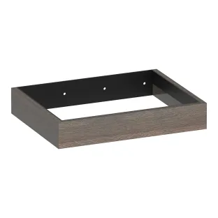 Brauer Amaze wastafelonderkast met geintegreerde ophangbeugel - 60x46x10 cm - doorlopende lamellen - Massief eiken zwart