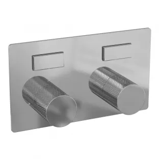 Brauer Chrome Carving 2-weg inbouwthermostaat met drukknoppen - inbouwdeel - chroom