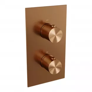 Brauer Copper Edition 3-weg inbouwthermostaat - met inbouwdeel - geborsteld koper PVD