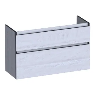 Brauer Delight Edge wastafelonderkast ondiep - 100x39x60 cm - 2 laden greeploos - 1 sifonuitsparing - MFC - Forest Seashell