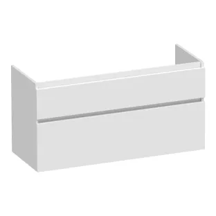 Brauer Delight wastafelonderkast - 120x46x60 cm - 2 laden greeploos - softclose - 1 sifonuitsparing - MDF gelakt - Glans wit