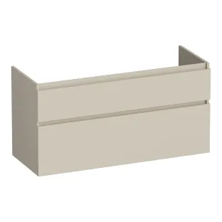 Brauer Delight wastafelonderkast - 120x46x60 cm - 2 laden greeploos - softclose - 2 sifonuitsparingen - MDF gelakt - Mat Beige
