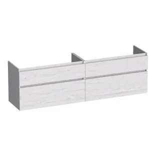 Brauer Delight wastafelonderkast - 160x46x60 cm - 4 laden greeploos - softclose - 2 sifonuitsparingen - MFC - Forest Seashell