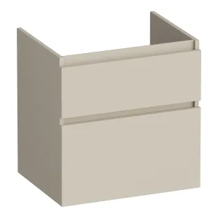 Brauer Delight wastafelonderkast - 60x46x60 cm - 2 laden greeploos - softclose - 1 sifonuitsparing - MDF gelakt - Mat Beige