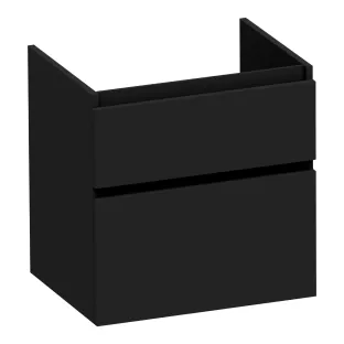 Brauer Delight wastafelonderkast - 60x46x60 cm - 2 laden greeploos - softclose - 1 sifonuitsparing - MDF gelakt - Mat Zwart