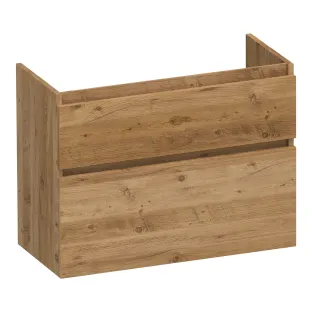 Brauer Delight wastafelonderkast ondiep - 80x39x60 cm - 2 laden greeploos - softclose - 1 sifonuitsparing - MFC - Chateau