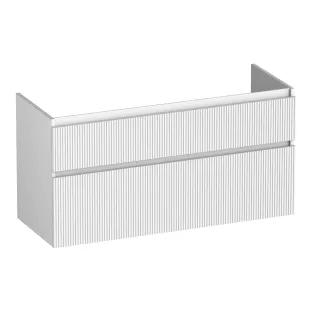 Brauer Delight Wavy wastafelonderkast - 120x46x60 cm - 2 laden greeploos - 2 sifonuitsparingen - MDF gelakt - Mat Wit