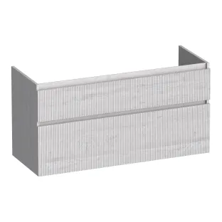 Brauer Delight Wavy wastafelonderkast - 120x46x60 cm - 2 laden greeploos - 2 sifonuitsparingen - MFC - Forest Seashell
