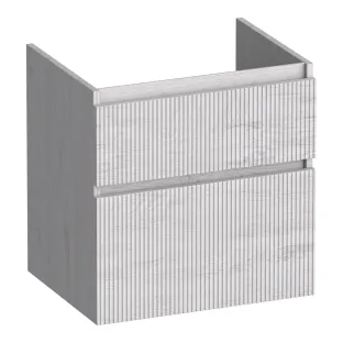 Brauer Delight Wavy wastafelonderkast - 60x46x60 cm - 2 laden greeploos - 1 sifonuitsparing - MFC - Forest Seashell