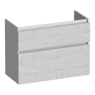 Brauer Delight Wavy wastafelonderkast ondiep - 80x39x60 cm - 2 laden greeploos - 1 sifonuitsparing - MFC - Forest Seashell