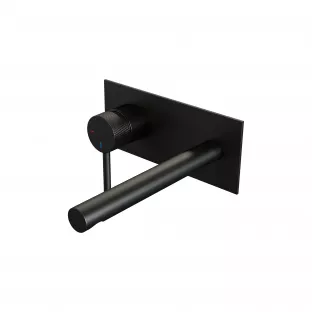 Brauer Edition inbouw wastafelmengkraan - rechte uitloop - afdekplaat - Carving - hendel links - mat zwart